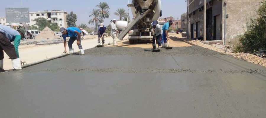 صب الخرسانة العادية للبلاطات